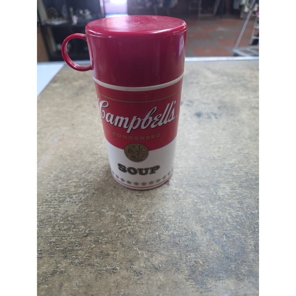 Vintage Campbells Soup Thermos Bottle Container Red Top Hot or Cold 11.5oz